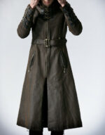 Brown Steampunk Gothic Military Hooded Coat