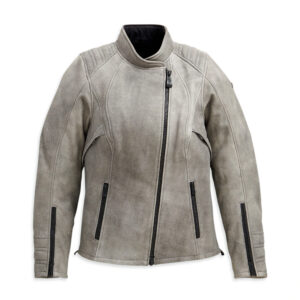 Grey Harley Davidson Motorcycle Leather Jacket