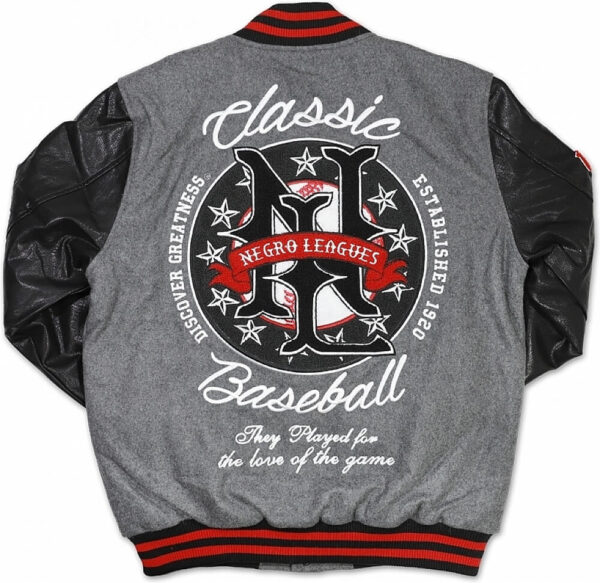 Grey Negro League Baseball Varsity Jacket