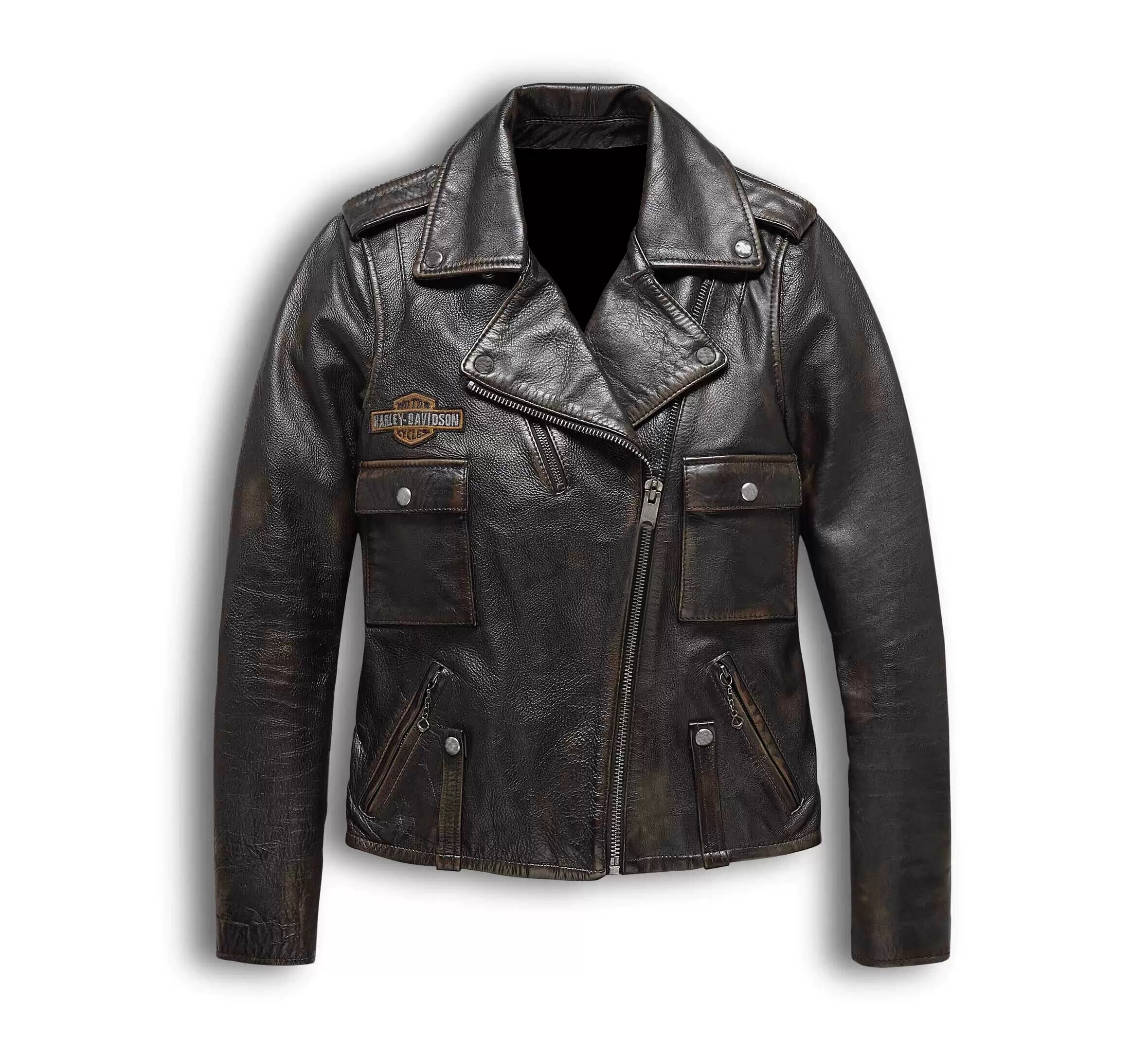 Harley distressed sales leather jacket