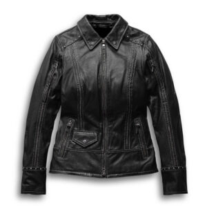 Harley Davidson Motorcycle Black Leather Jacket