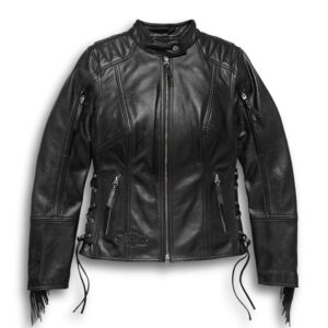 Harley Davidson Motorcycle Fringed Leather Jacket