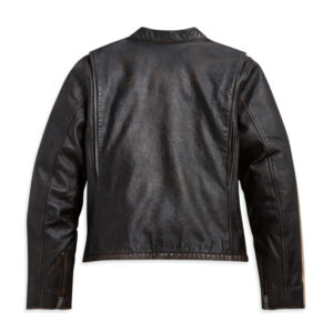 Harley Davidson Motorcycle Sleeve Stripe Leather Jacket