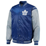 Navy and Gray Toronto Maple Leafs Satin Jacket