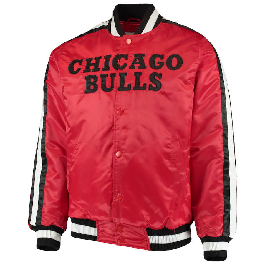 Red Chicago Bulls The Offensive Satin Jacket Maker of Jacket