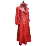 Red Steampunk Leather Victorian Gothic Coat