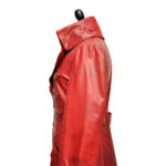 Red Steampunk Leather Victorian Gothic Coat