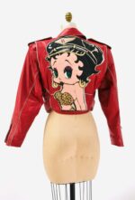 Vintage Betty Boop Red Biker Leather Jacket