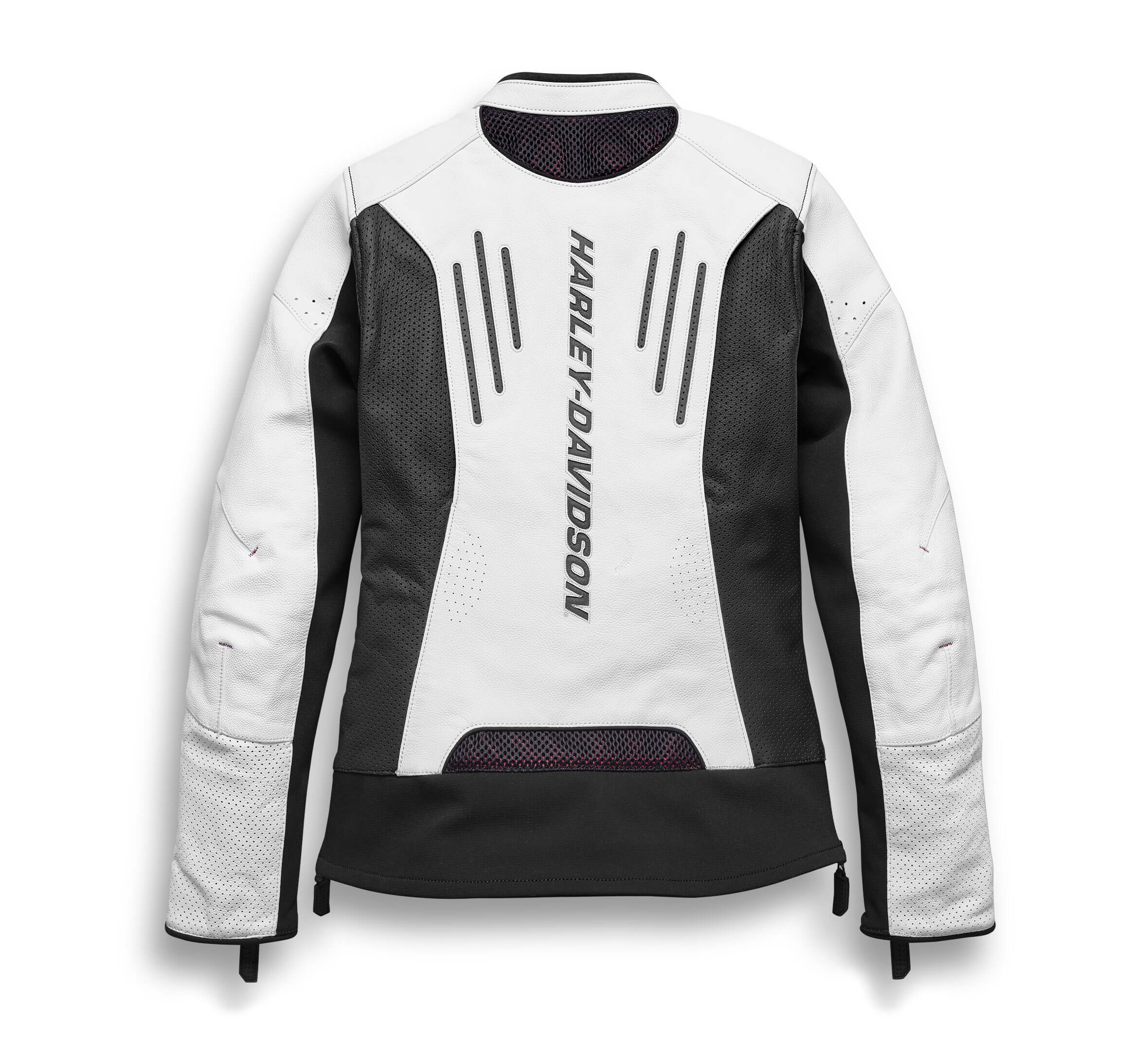 White Black Harley Davidson Motorcycle Leather Jacket - Maker of Jacket