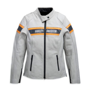 White Harley Davidson Motorcycle Leather Jacket