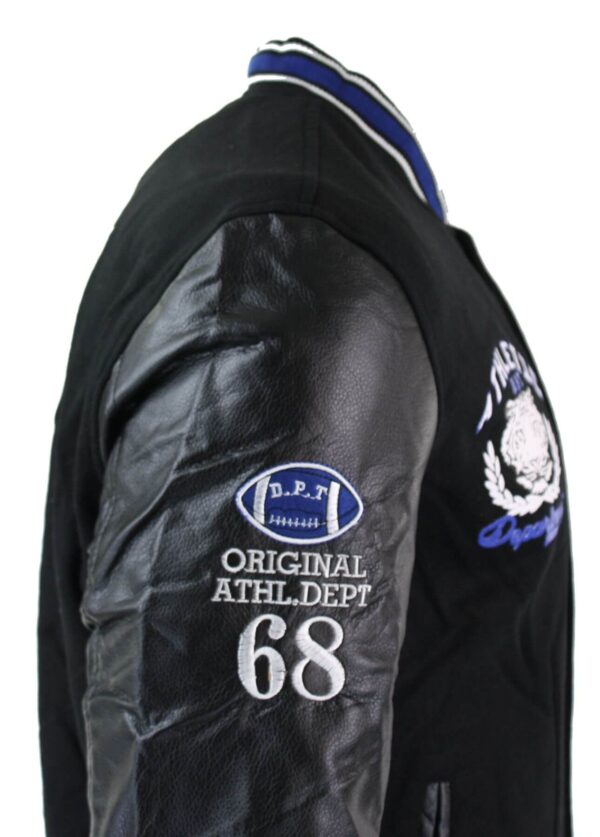 Athletics Black Blue Varsity Baseball Letterman Jacket