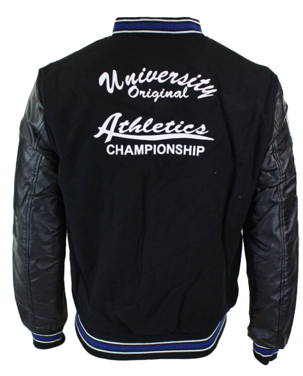 Athletics Black Blue Varsity Baseball Letterman Jacket