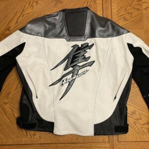 Black and White Suzuki Hayabusa Motorcycle Jacket