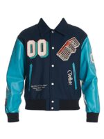Blue Golden Ratio Varsity Baseball Jacket