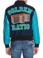 Blue Golden Ratio Varsity Baseball Jacket