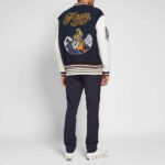 Kenzo Navy Embroidered Wool Blend Varsity Jacket