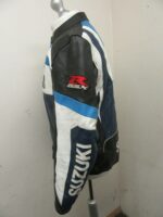 Suzuki Blue Motorcycle Racing Leather Jacket