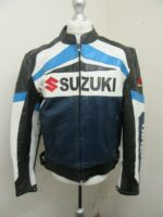 Suzuki Blue Motorcycle Racing Leather Jacket