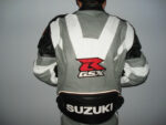 Suzuki GSXR Grey Motorcycle Leather Jacket