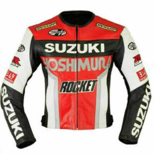 Suzuki GSXR Orange White Motorcycle Racing Jacket