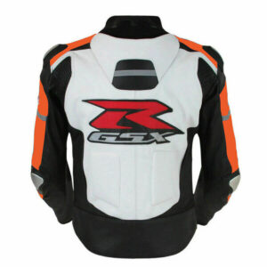 Suzuki GSXR Orange and White Motorcycle Jacket