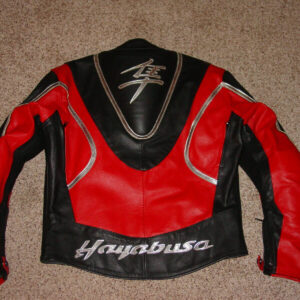 Suzuki Hayabusa Motorcycle Red Leather Jacket