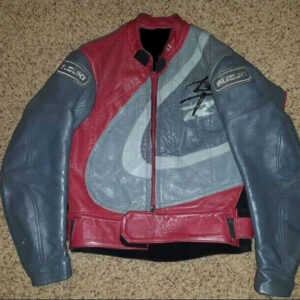Suzuki Hayabusa Motorcycle Tricolor Leather Jacket