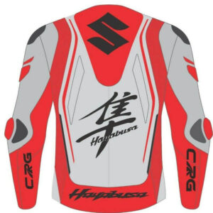 Suzuki Hayabusa Red White Motorcycle Jacket