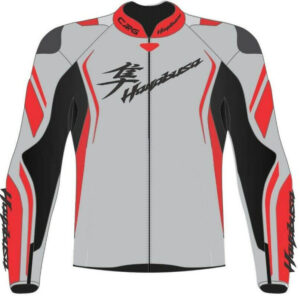Suzuki Hayabusa Red White Motorcycle Jacket