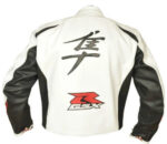 White Suzuki Hayabusa Motorcycle Leather Racing Jacket