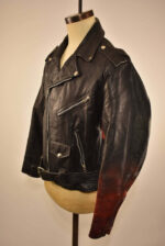 Hand Painted Vintage Punk Rock Black Leather Jacket