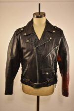 Hand Painted Vintage Punk Rock Black Leather Jacket