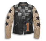 Harley Davidson Black Checkered Motorcycle Jacket