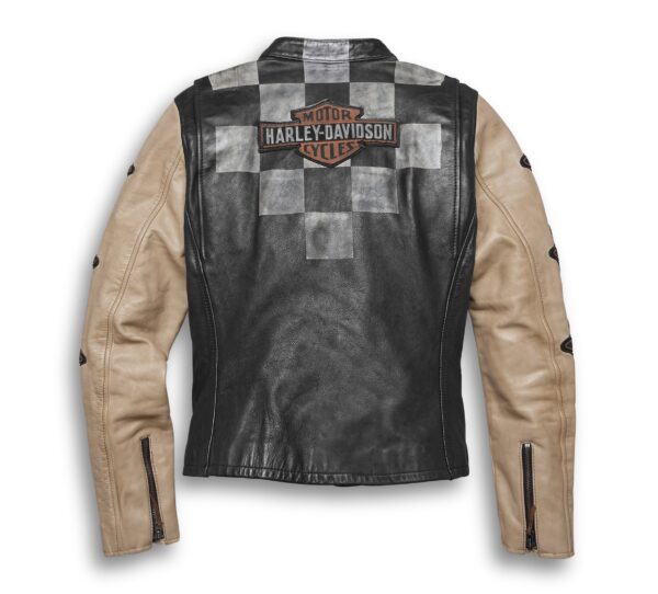 Harley Davidson Black Checkered Motorcycle Jacket