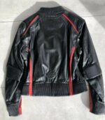 Harley Davidson Black Red Motorcycle Leather Jacket