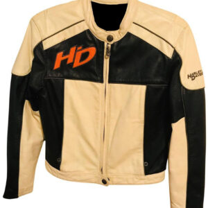 Harley Davidson Cream Black Legend Leather Jacket