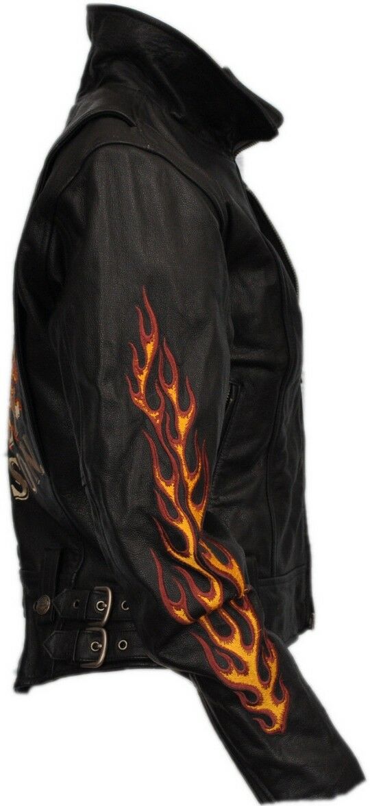 ジャケット・アウター Harley-Davidson Flame Leather Jacket Harley Davidson Leather Jacket Flames for sale | eBay