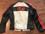 Harley Davidson Orange White Leather Riding Jacket