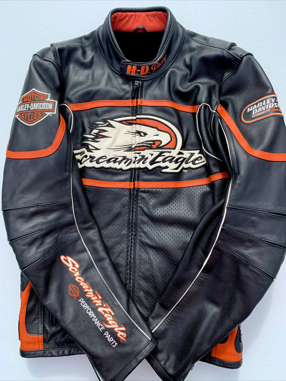 Harley Davidson Raceway Screamin Eagle Leather Jacket   Maker of