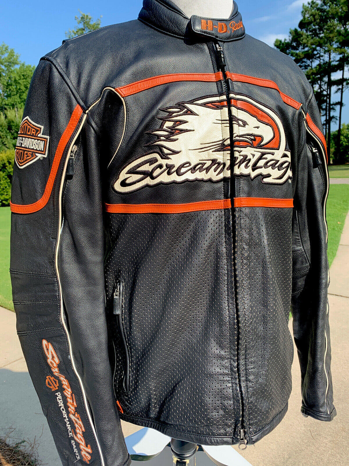 Harley Davidson Raceway Screamin Eagle Leather Jacket - Maker of