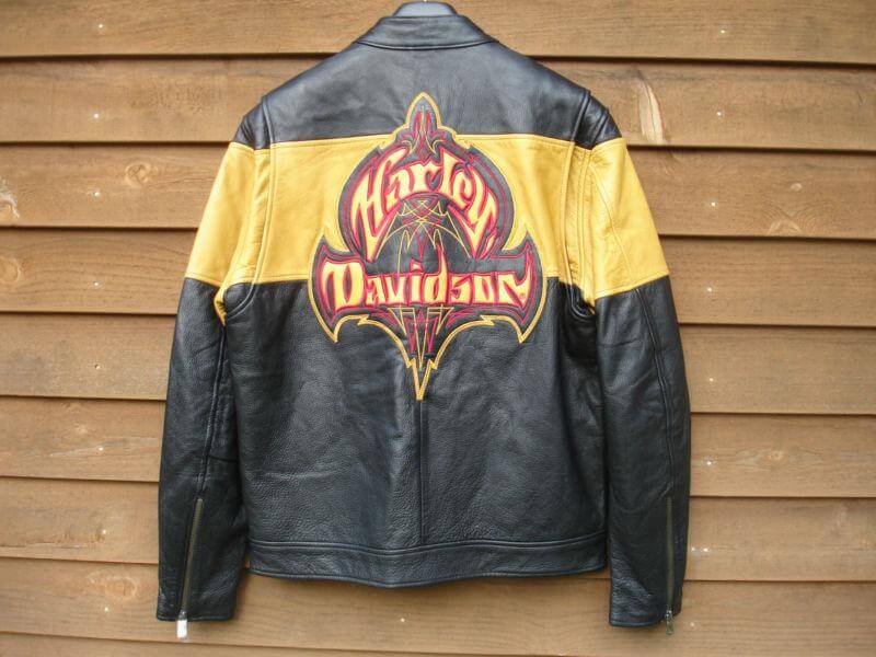 ち*ー様 Harley-Davidson ジャケット 黒 イエロー 2XL Harley Davidson Men's Moto Grip Yellow Black Leather Jacket Hoodie