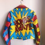 Multicolored Flames Bombs Away Leather Jacket