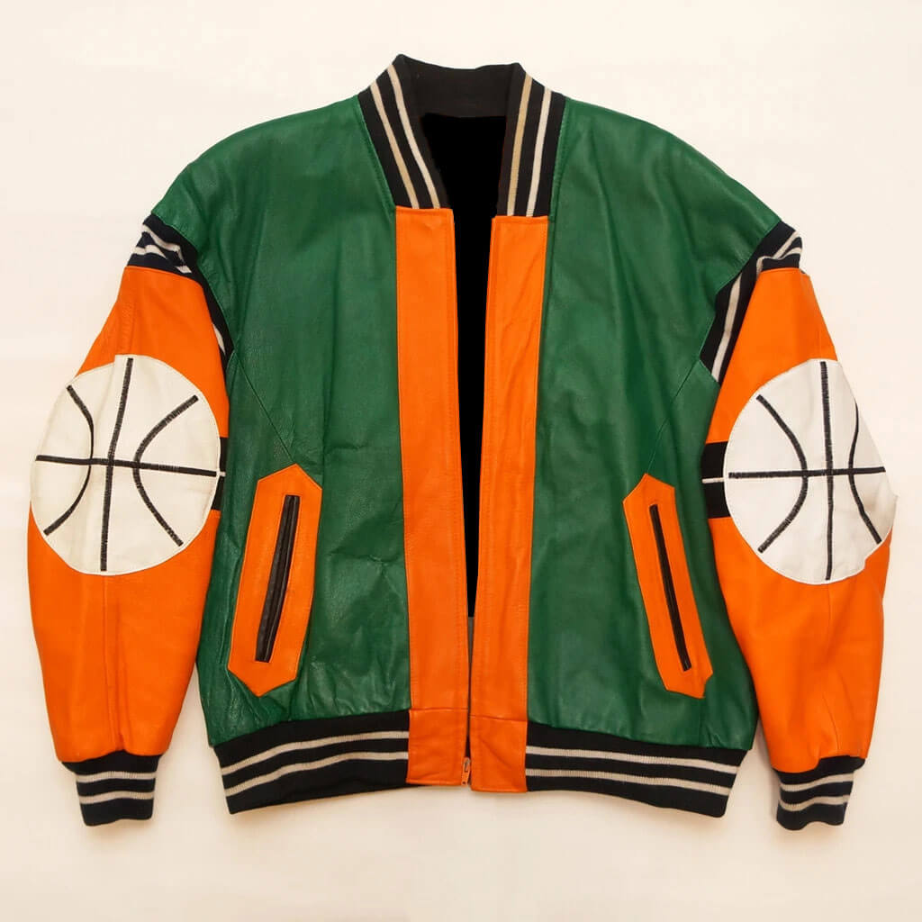 Orange Green Basketball Micheal Hoban Vintage Jacket - Maker of Jacket