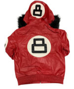 Red 8 Ball Robert Phillipe Jacket with Fur Hood