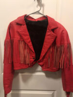 Red Betty Boop Vintage Fringe Biker Leather Jacket