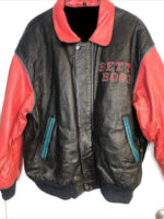 Red Black Betty Boop Vintage Biker Leather Jacket