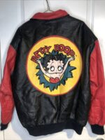 Red Black Betty Boop Vintage Biker Leather Jacket