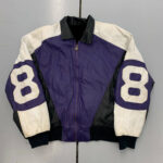 Vintage 90s 8 Ball Leather Color Block Jacket
