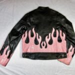 Vintage 90's Pink Flame Vegan Leather Jacket