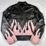 Vintage 90's Pink Flame Vegan Leather Jacket